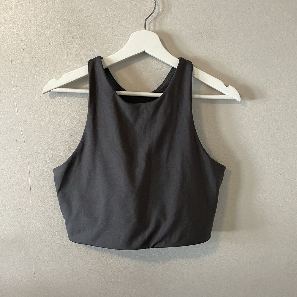 NWT Outdoor Voices Athena Sports Bra Charcoal Sz S Yoga Running Athleisure